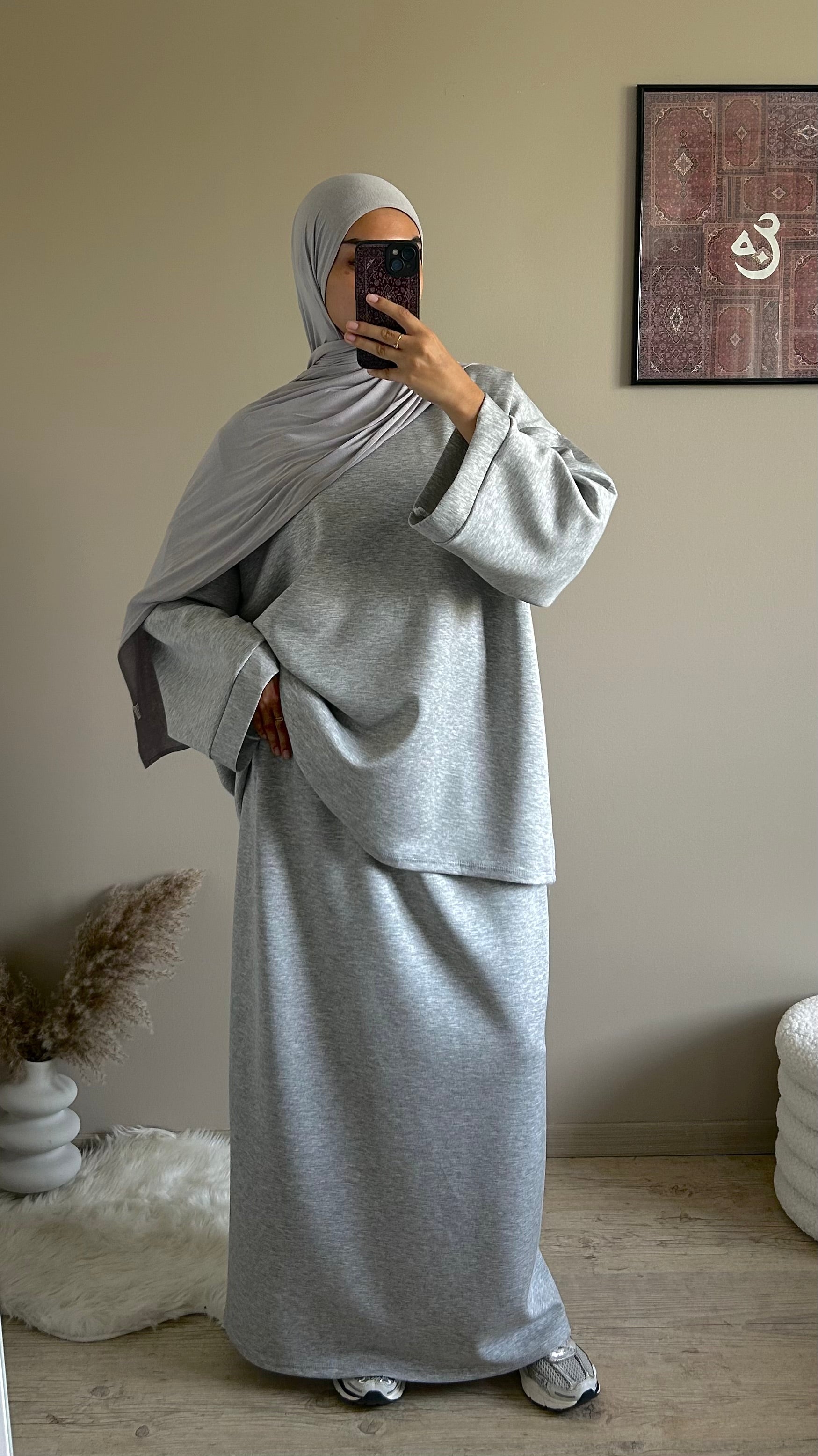 Ensemble jupe survêtement gris claire